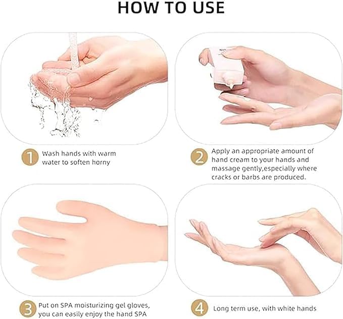 Orayan Silicone Moisturizing Gloves Spa Gel Hydrating Gloves Womens Hand Care Gloves Anti Slip Aloe Lotion Gloves for Repairing Dry Hand Calluses Cracked Heels Pack Of 2 - Image 3
