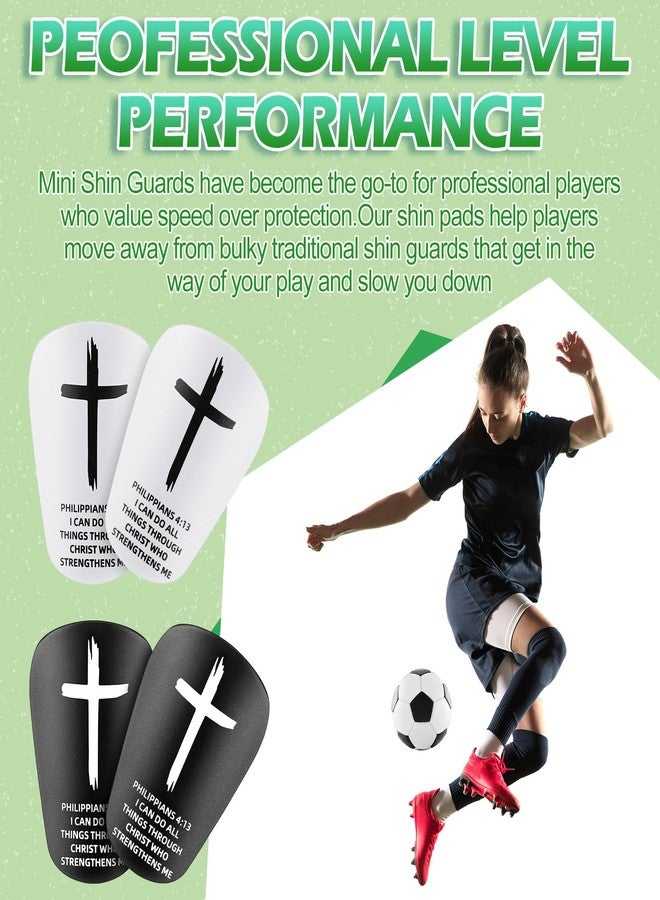 PullCrease 2 Pairs Mini Soccer Shin Guards Christian Faith 3.15 x 1.97 Inches Cross Small Shin Guards with Bible Verse Religious Soccer Football Pads for Kids Adult(Philippians 4:13) - Image 4