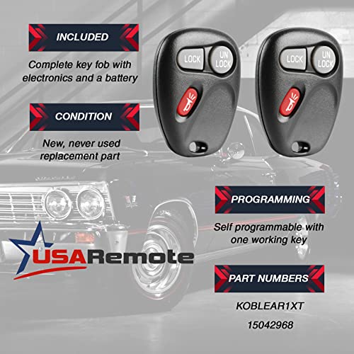 USARemote 1998 1999 2000 2001 جهاز تحكم عن بعد للدخول بدون مفتاح يناسب شيفروليه أسترو بليزر S10 سيلفرادو سوبربان تاهو / جي إم سي جيمي سافاري سييرا سونوما يوكون / أولدزموبيل برافادا (KOBUT1BT, 15732803)، مجموعة من 2 - Image 3