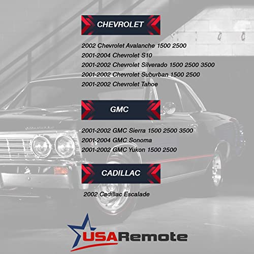 USARemote 1998 1999 2000 2001 جهاز تحكم عن بعد للدخول بدون مفتاح يناسب شيفروليه أسترو بليزر S10 سيلفرادو سوبربان تاهو / جي إم سي جيمي سافاري سييرا سونوما يوكون / أولدزموبيل برافادا (KOBUT1BT, 15732803)، مجموعة من 2 - Image 4