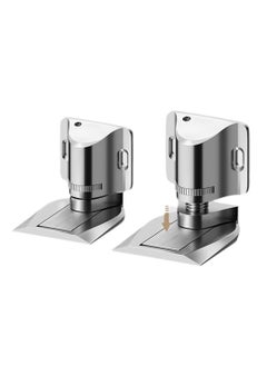 Generic Magnetic Door Stopper Adjustable, Invisible Magnetic Door Stopper, Floor Door Stopper Self-Adhesive,  zinc alloy Magnetic Door Stopper,  Double-Sided Adhesive Tape or Drill Installation (Silver)  - Image 1
