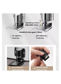 Generic Magnetic Door Stopper Adjustable, Invisible Magnetic Door Stopper, Floor Door Stopper Self-Adhesive,  zinc alloy Magnetic Door Stopper,  Double-Sided Adhesive Tape or Drill Installation (Silver)  - Image 5
