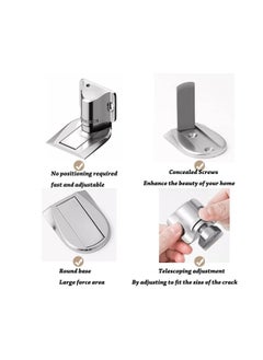 Generic Magnetic Door Stopper Adjustable, Invisible Magnetic Door Stopper, Floor Door Stopper Self-Adhesive,  zinc alloy Magnetic Door Stopper,  Double-Sided Adhesive Tape or Drill Installation (Silver)  - Image 3
