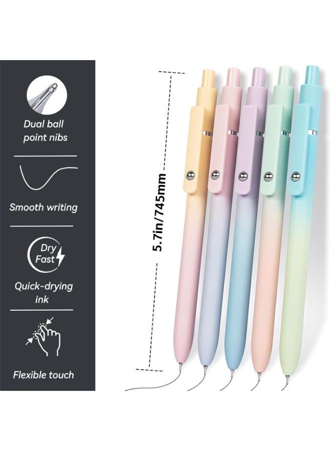 Zennyth 5 PcsGel Ink Pen Set, 5 Pcs 0.7mm Black Ink Pens Fine Point Smooth Writing Pens, High-End Series Pens for Journaling Note Taking, Cute Office School Supplies Gifts for Women Men ( Pastel) - Image 3