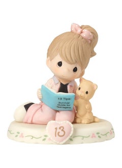 Precious Moments Precious Moments Growing in Grace Age 13 | Brunette Girl Bisque Porcelain Figurine | Birthday Gift | Birthday Collection | Room Decor & Gifts | Hand-Painted  - Image 1