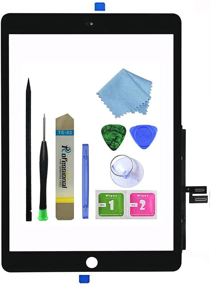 Zentop Touch Screen Digitizer for Black iPad 7/8 2019 2020 7th/8th Generation 10.2" A2197 A2198 A2200 A2270 A2428 A2429 A2430 Front Glass Assembly Replacement with Toolkit(Without Home Button) - Image 1