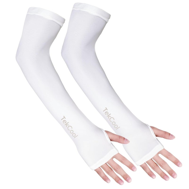 TEKCOOL أكمام ذراع TEKCOOL للرجال والنساء لحماية من الأشعة فوق البنفسجية مع إبهام لحماية الشمس للأولاد والبنات أكمام ذراع للرجال أكمام ذراع للنساء للجري، غطاء يد لركوب الدراجات نايلون - Image 1