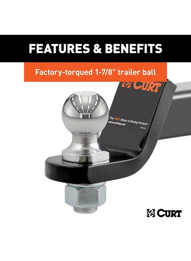 Curt 45034 Trailer Hitch Mount with 1-7/8-Inch Ball & Pin, Fits 2-Inch Receiver, 7,500 lbs, 2-In Drop, black - Image 5