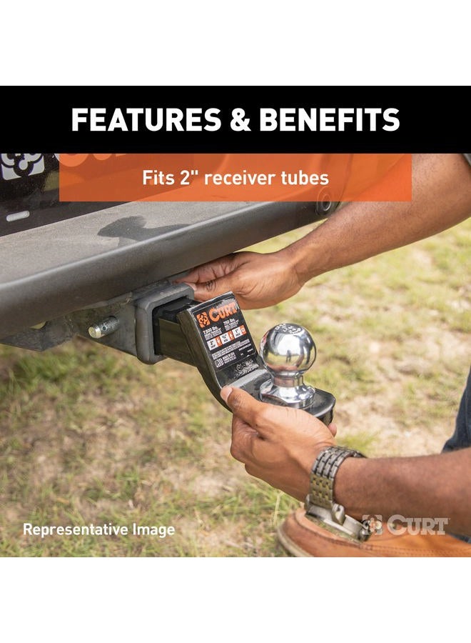 Curt 45034 Trailer Hitch Mount with 1-7/8-Inch Ball & Pin, Fits 2-Inch Receiver, 7,500 lbs, 2-In Drop, black - Image 4