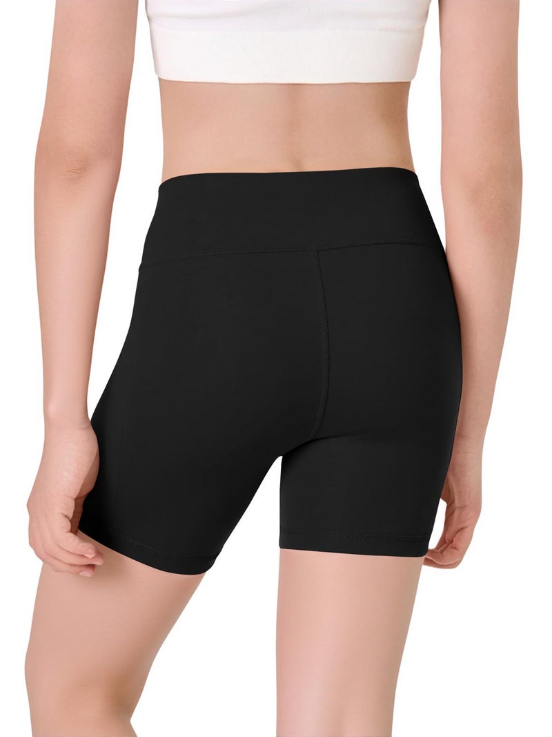 Haloumoning Girls Athletic Shorts Kids Workout High Waisted Volleyball Shorts Yoga Dance Gymnastics Shorts Black - Image 2
