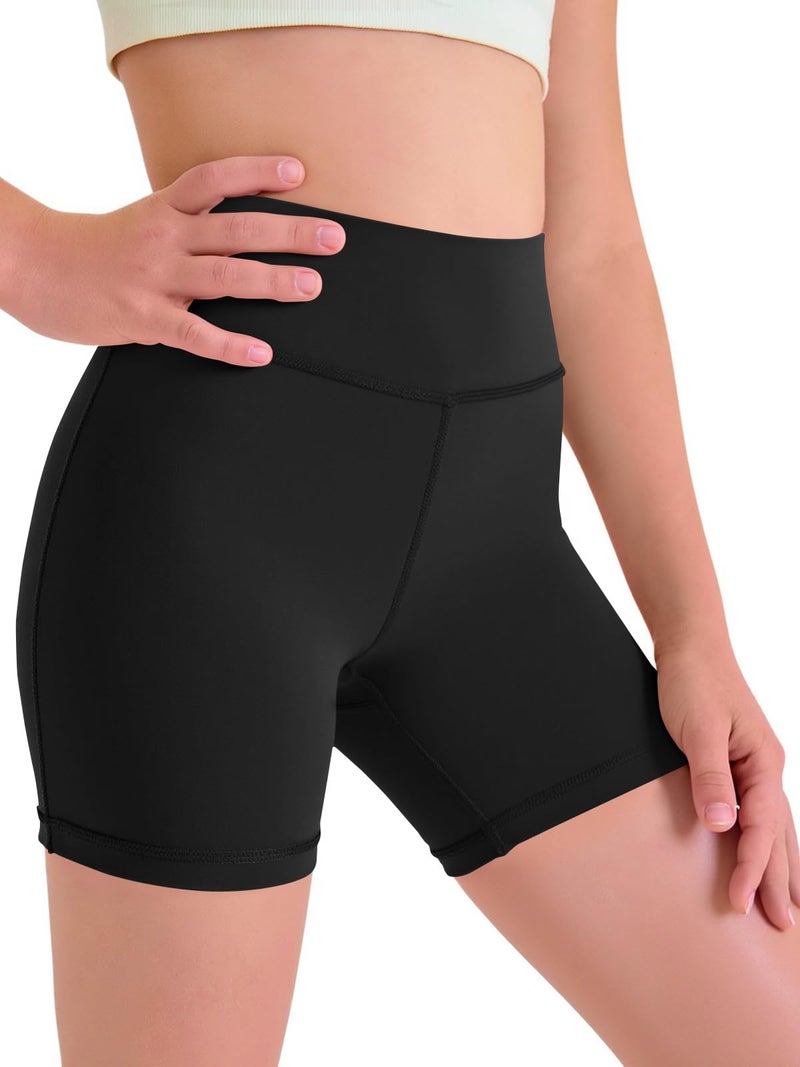 Haloumoning Girls Athletic Shorts Kids Workout High Waisted Volleyball Shorts Yoga Dance Gymnastics Shorts Black - Image 5