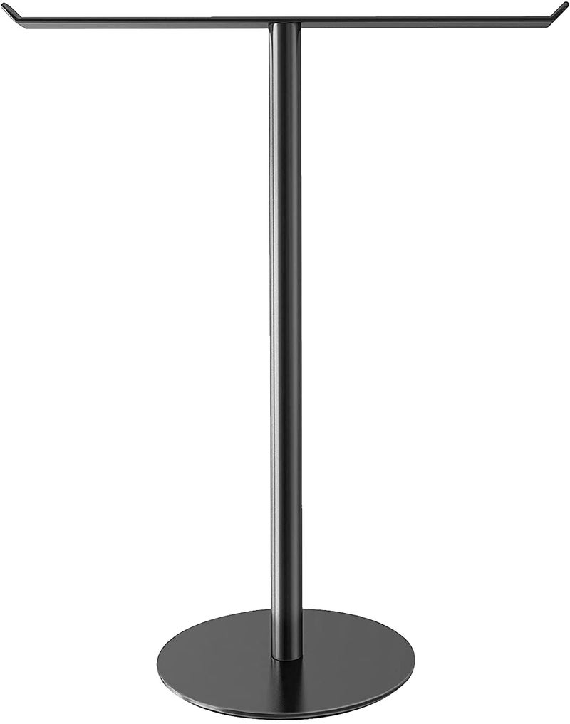 INDIAN DECOR 28009 Bath Hand Towel Holder Standing, T-Shape Stainless Steel Towel Rack for Bathroom Vanity Kitchen Countertop, Modern Towel Bar Stand(Matte Black) - Image 1