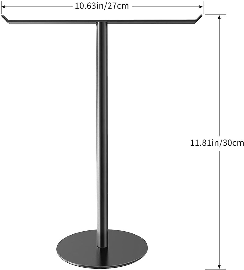 INDIAN DECOR 28009 Bath Hand Towel Holder Standing, T-Shape Stainless Steel Towel Rack for Bathroom Vanity Kitchen Countertop, Modern Towel Bar Stand(Matte Black) - Image 3