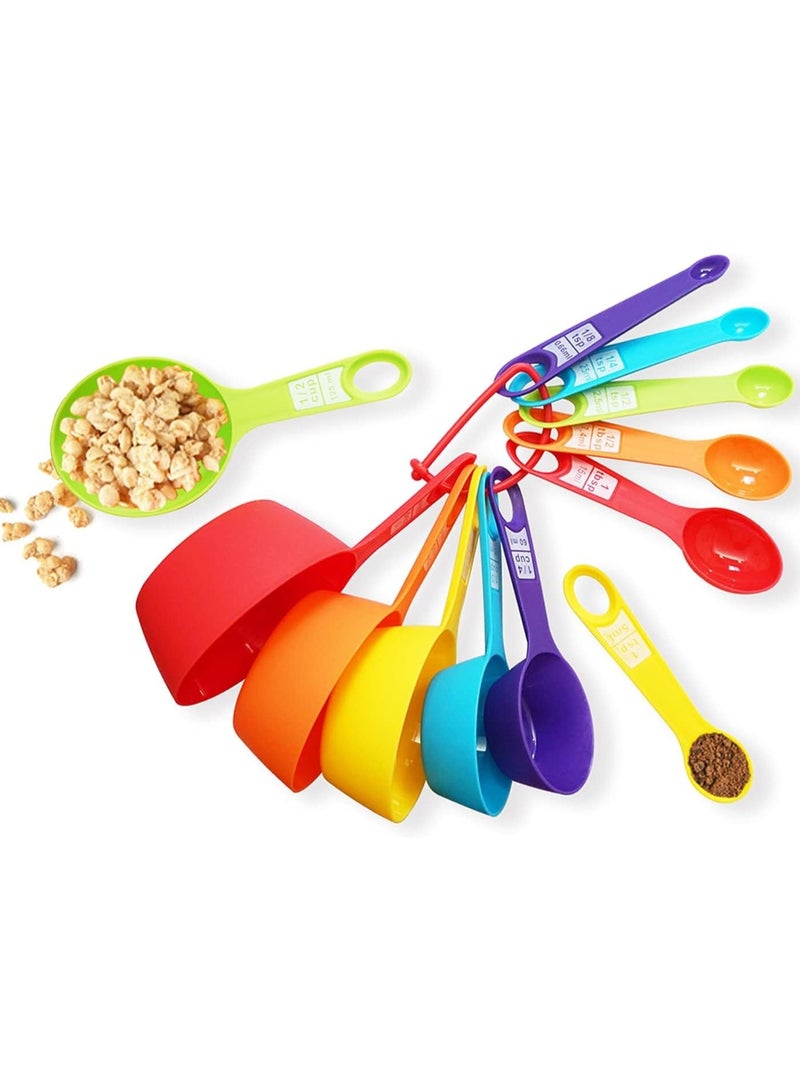 MOMENT مجموعة MOMENT من 12 قطعة من أكواب وملعقات القياس، أدوات قياس مطبخ ملونة، أكواب وملعقات متينة للتكديس للسوائل والمواد الجافة، آمنة للغسل في غسالة الصحون - Image 1