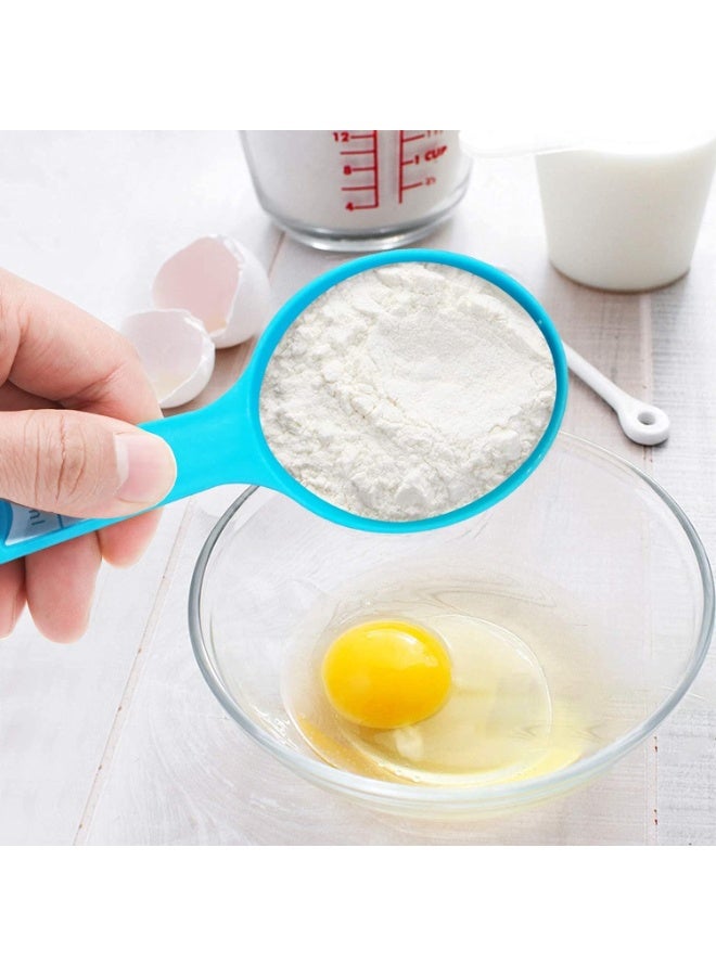 MOMENT مجموعة MOMENT من 12 قطعة من أكواب وملعقات القياس، أدوات قياس مطبخ ملونة، أكواب وملعقات متينة للتكديس للسوائل والمواد الجافة، آمنة للغسل في غسالة الصحون - Image 2