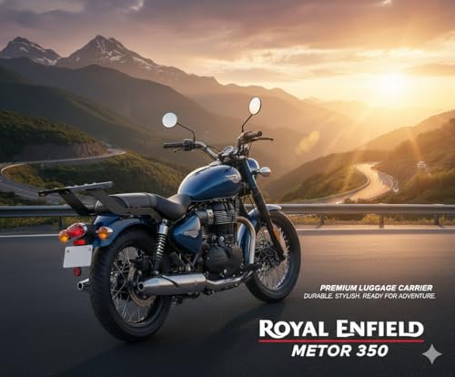 MILACHIN Royall Enfield Meteor 350 Motorcycle Back Luggage | Carrier Rack Plate |Back Carrier Plate Black Metal. - Image 2
