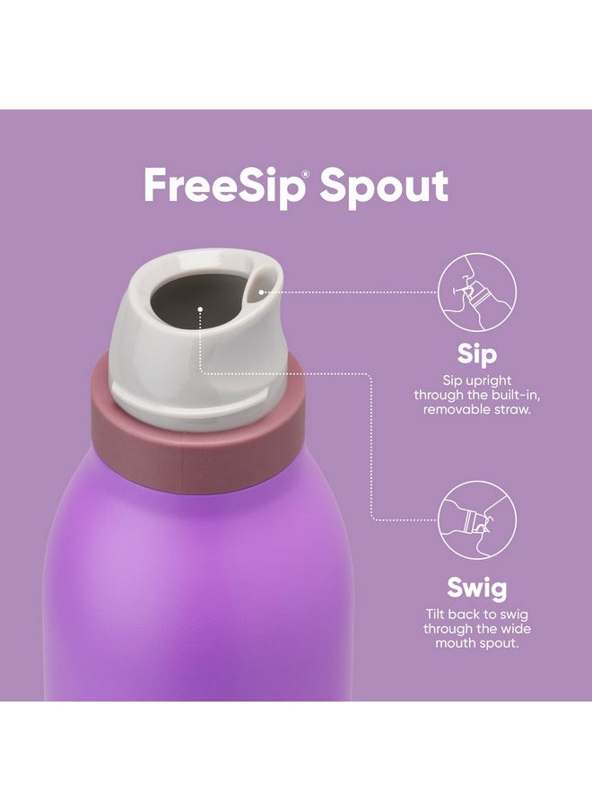 Owala Owala FreeSip Twist Insulated Stainless Steel Water Bottle with Straw for Sports and Travel, BPA-Free, 24-oz, Purple/Purple (California Grapevine)  - Image 4