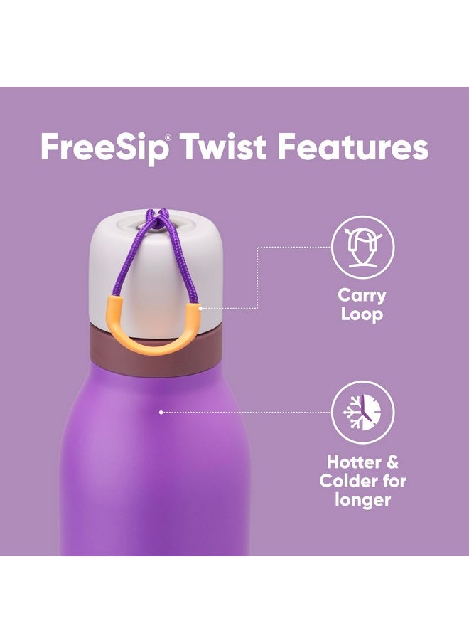 Owala Owala FreeSip Twist Insulated Stainless Steel Water Bottle with Straw for Sports and Travel, BPA-Free, 24-oz, Purple/Purple (California Grapevine)  - Image 2