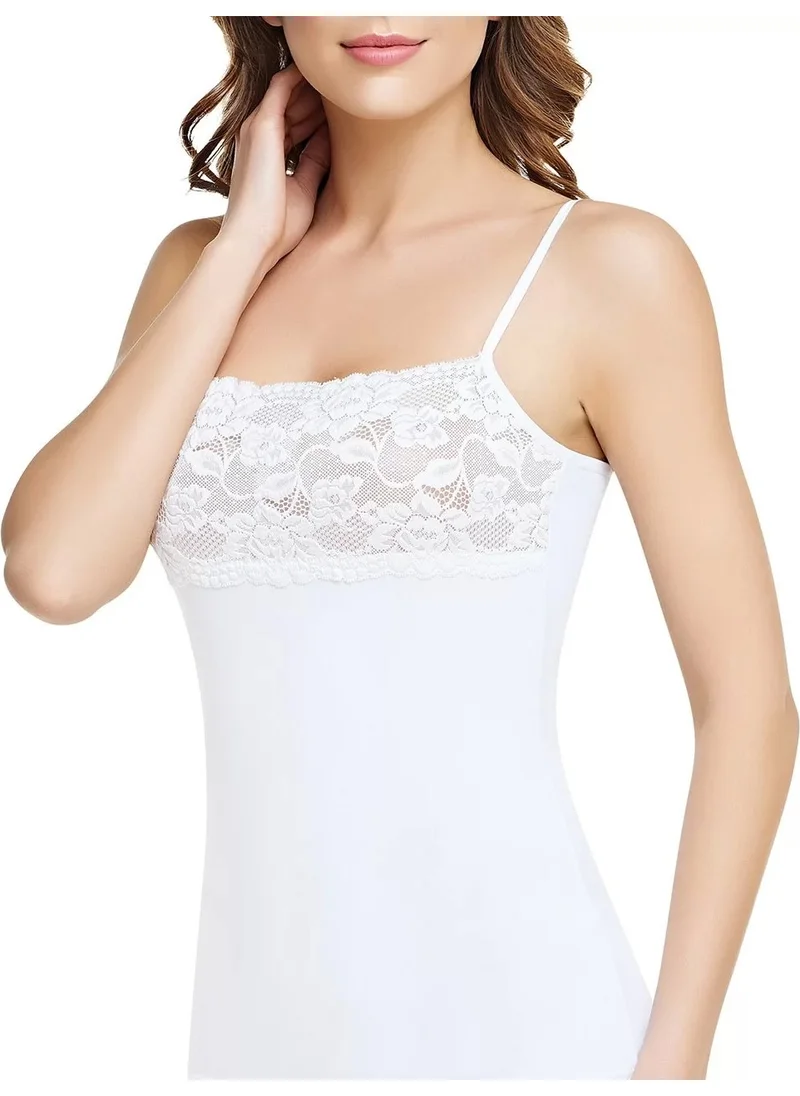 Tutku Women's Elastic Stretch Wide Lace Undershirt