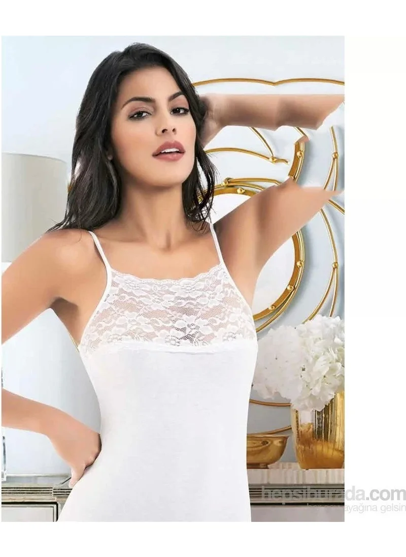 Tutku Women's Elastic Stretch Wide Lace Undershirt