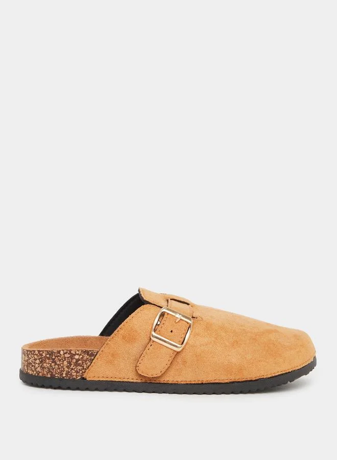 ستايلي Styli Suede Look Buckle Detail Mules