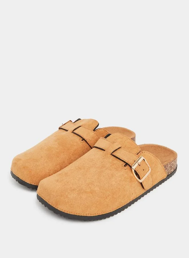 ستايلي Styli Suede Look Buckle Detail Mules