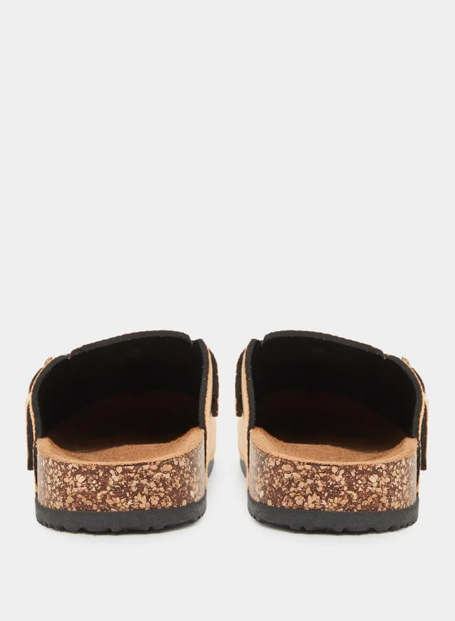 Styli Suede Look Buckle Detail Mules