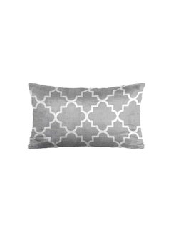 RIZARIES SuperSoft Grey & White Quatrefoil Rectangle 