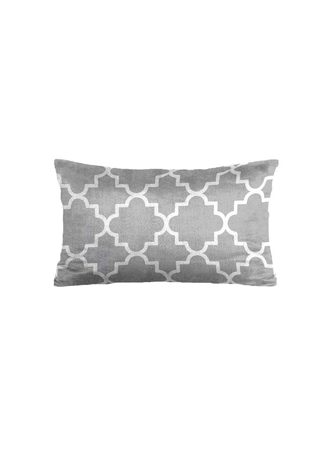 RIZARIES SuperSoft Grey & White Quatrefoil Rectangle 