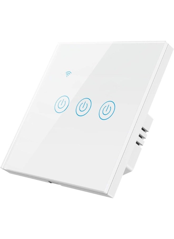 Doogee Wi-Fi ZigBee Smart Wireless Touch Switches No Neutral Wire Required Compatible with Alexa and Google Home APP Remote Control Touch Switch Voice Control No Hub Required (4 Gang Black)  - Image 1