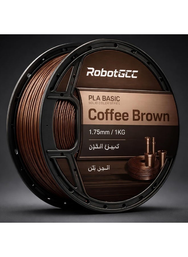 robotgcc PLA Basic Coffee Brown 1.75mm 3D Printing Material 1KG Spool for FDM 3D Printer, Smooth Extrusion, Stable Diameter ±0.02mm, Low Warping, Strong Layer Adhesion, Easy Print PLA Material for Prototyping, Engineering Models, DIY Printing, Decorative Models, Consistent Performance High Precision Filament - Image 2