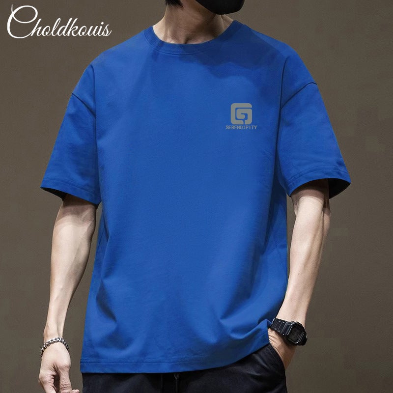 Pure Cotton White Short-Sleeved T-Shirt for Men and Women in Summer Heavy Japanese Style Style Boys' Bottoming Half-Sleeved Tops Hong Kong Style Letter Print - Image 4