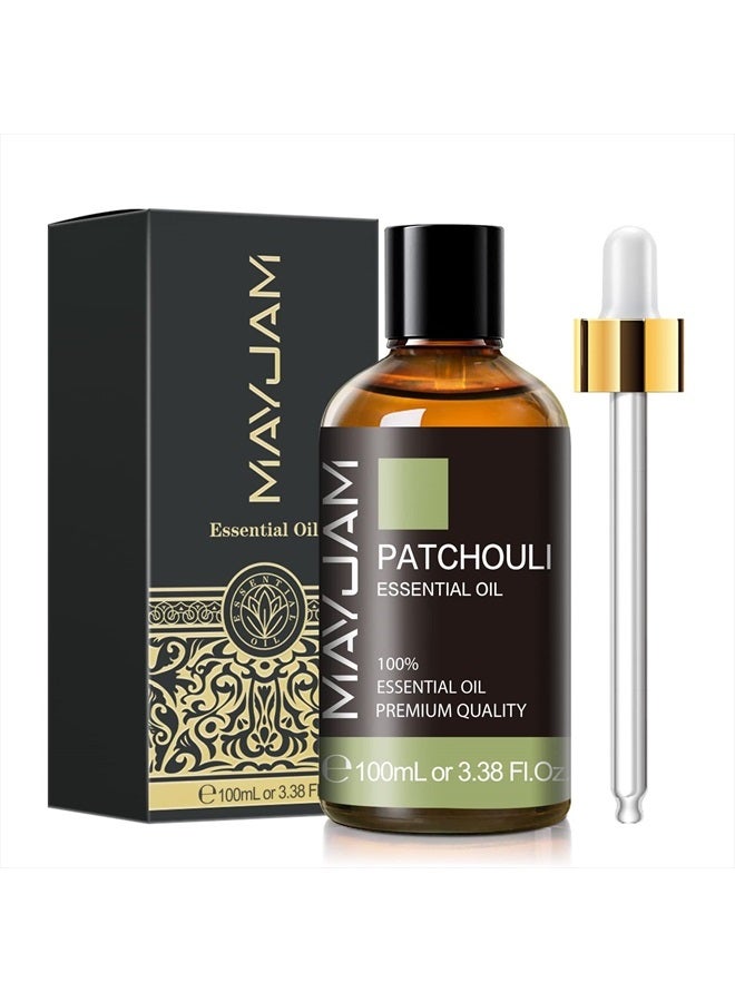 MAYJAM Patchouli Essential Oil, MAYJAM 3.38FL.OZ Essential Oils, Use with Aromatherapy Diffuser, During Yoga, Massage, Bath, Patchouli Oil - Image 1