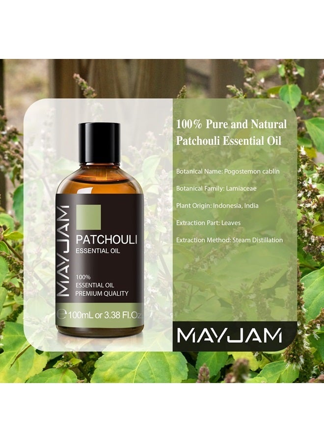 MAYJAM Patchouli Essential Oil, MAYJAM 3.38FL.OZ Essential Oils, Use with Aromatherapy Diffuser, During Yoga, Massage, Bath, Patchouli Oil - Image 3