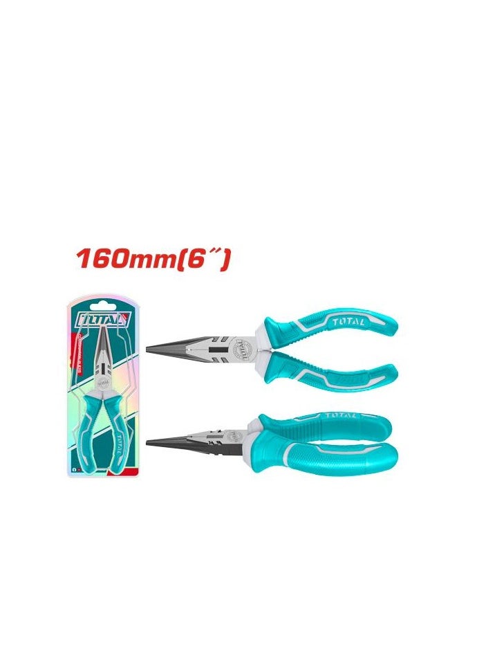 TOTAL Total 160mm Long Nose Pliers - Precision Tool with Anti-Rust Coating and Ergonomic Two-Color Handle for Versatile Use  - Image 1