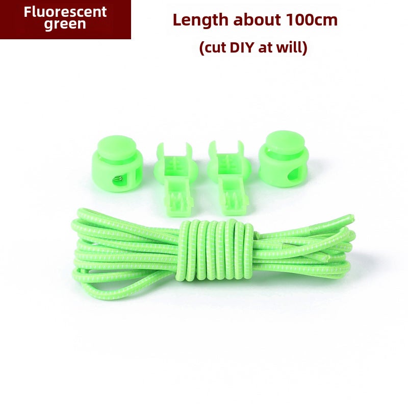 Loquat Colorful Elastic No-Tie Shoelaces for Adults and Kids fluorescent green