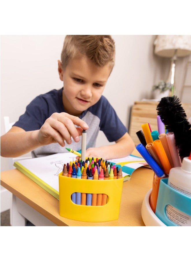 هابينيست منظم دوار للوازم الفنية من هابينست للأطفال، حل تخزين أقلام التلوين وأقلام الرصاص لمعلمي المدارس والحرف اليدوية في الفصول الدراسية، حامل منظم مكتب دوار للأطفال، حامل لوازم فنية للأطفال - Image 4