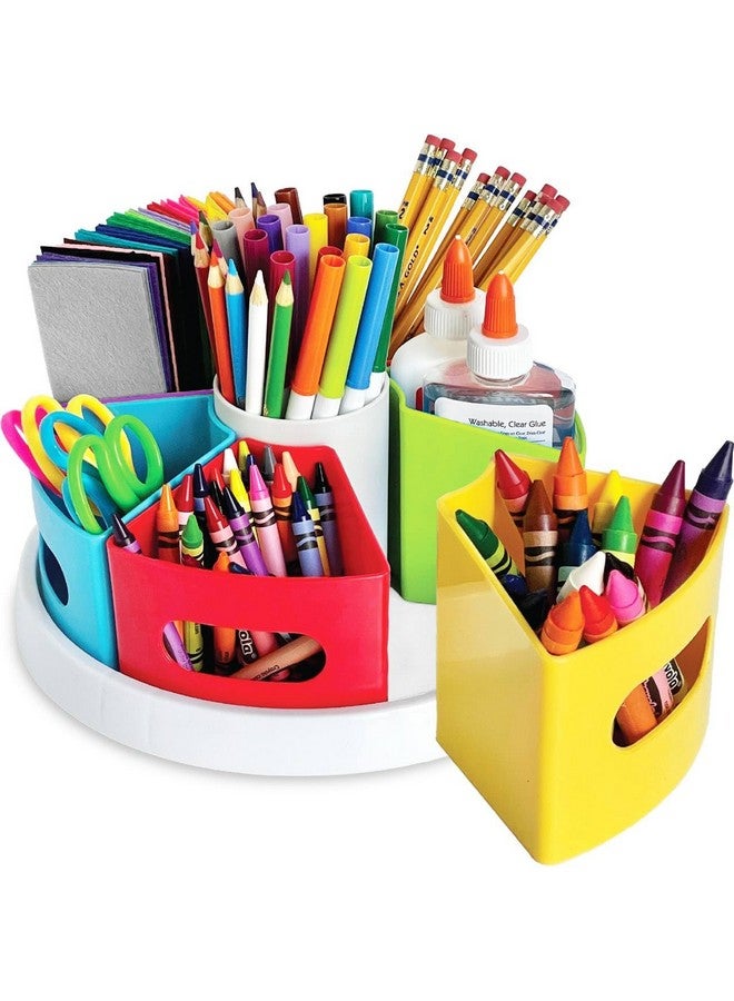 هابينيست منظم دوار للوازم الفنية من هابينست للأطفال، حل تخزين أقلام التلوين وأقلام الرصاص لمعلمي المدارس والحرف اليدوية في الفصول الدراسية، حامل منظم مكتب دوار للأطفال، حامل لوازم فنية للأطفال - Image 1
