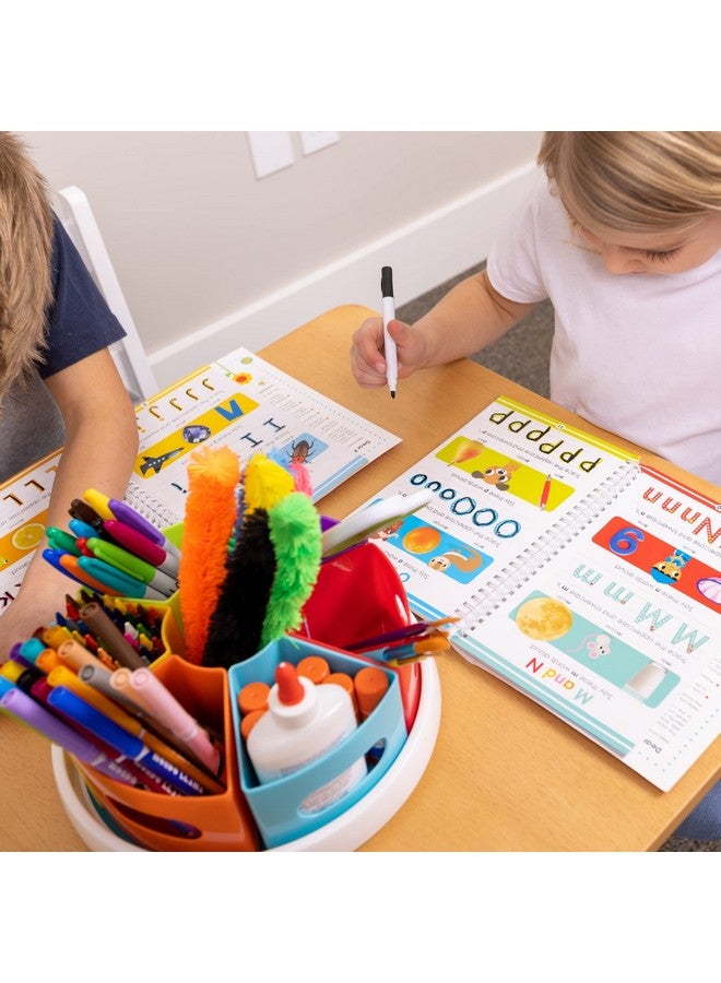 هابينيست منظم دوار للوازم الفنية من هابينست للأطفال، حل تخزين أقلام التلوين وأقلام الرصاص لمعلمي المدارس والحرف اليدوية في الفصول الدراسية، حامل منظم مكتب دوار للأطفال، حامل لوازم فنية للأطفال - Image 5