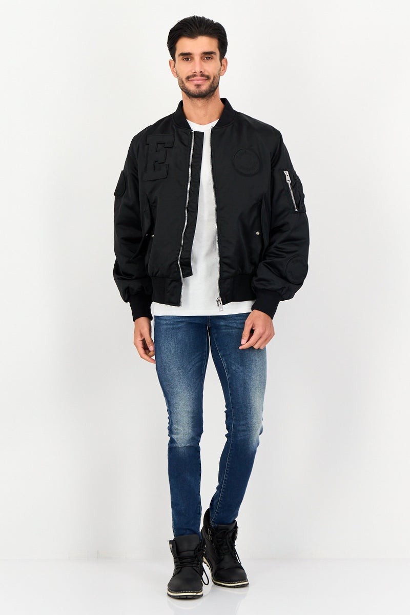 Selected x Etudes Men Patch Detail Bomber Jacket, Black - Image 2