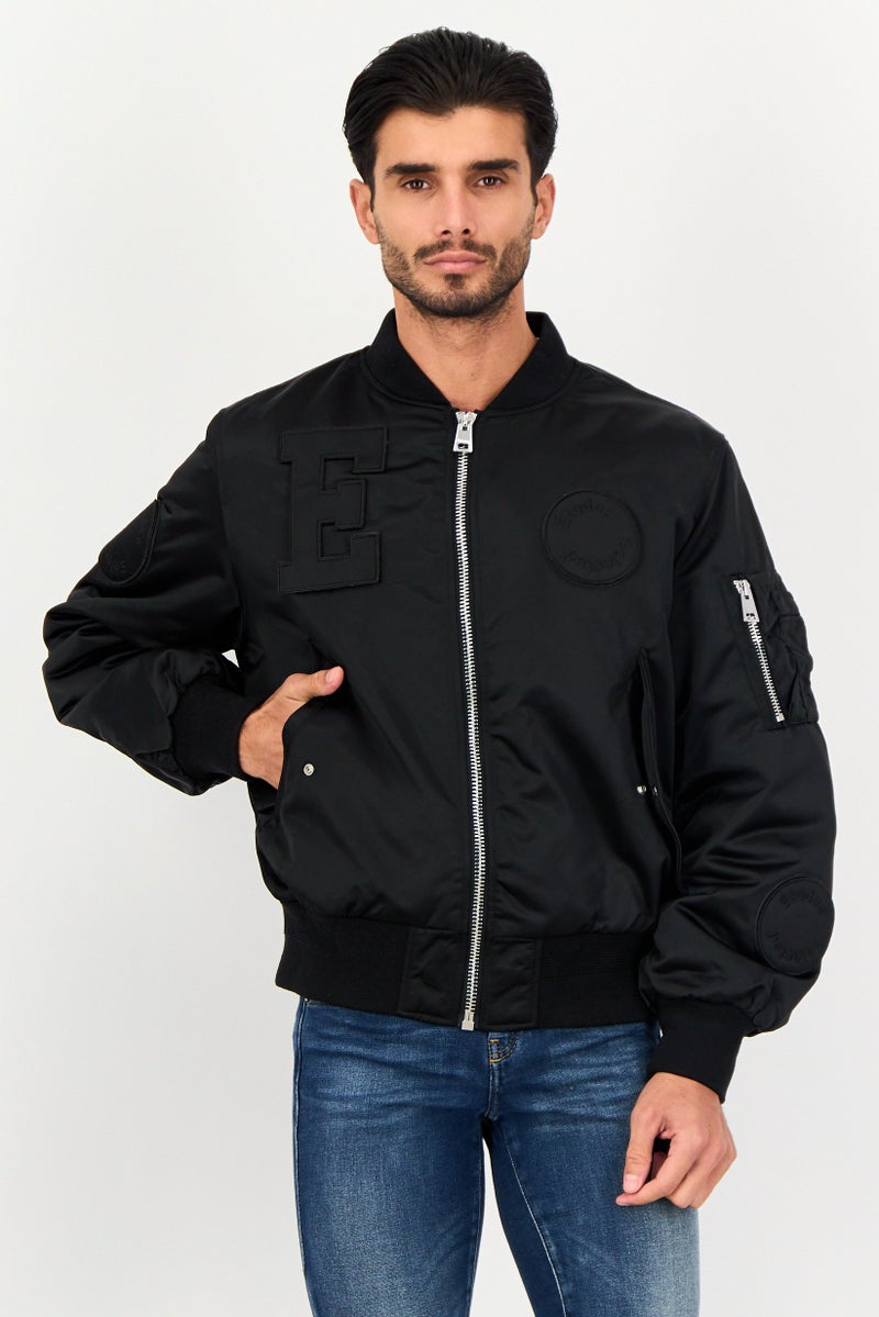 Selected x Etudes Men Patch Detail Bomber Jacket, Black - Image 1