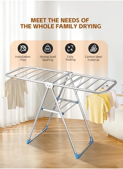 Clothes Drying Rack Metal Steel Laundry Rack Foldable 2 Level Cloth Drying Stand Space Saving Drying Stand Laundry Freestanding Clothes Dryer Hanging Clothes Drying Rack For Indoor Outdoor Use - pzsku/Z11C0B05B6DCC18FE2ECEZ/45/_/1733828216/5110873f-03f1-409f-9eb9-8e2b705edf91