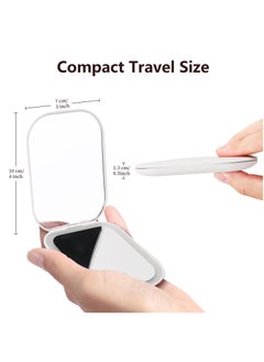 Arabest LED Compact Mirror with 3-Color Light, Small Travel Mirror with 1X/2X Magnifying for Purse, Pocket, Handheld 2-Sided Makeup Mirror for Women  - Image 5
