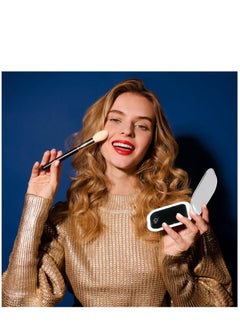 Arabest LED Compact Mirror with 3-Color Light, Small Travel Mirror with 1X/2X Magnifying for Purse, Pocket, Handheld 2-Sided Makeup Mirror for Women  - Image 2