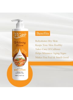 VCare V Care Carrot Extract Body Lotion - 500ml - Glowing Complexion & Deep Nourishment - Radiant Skin  - Image 4