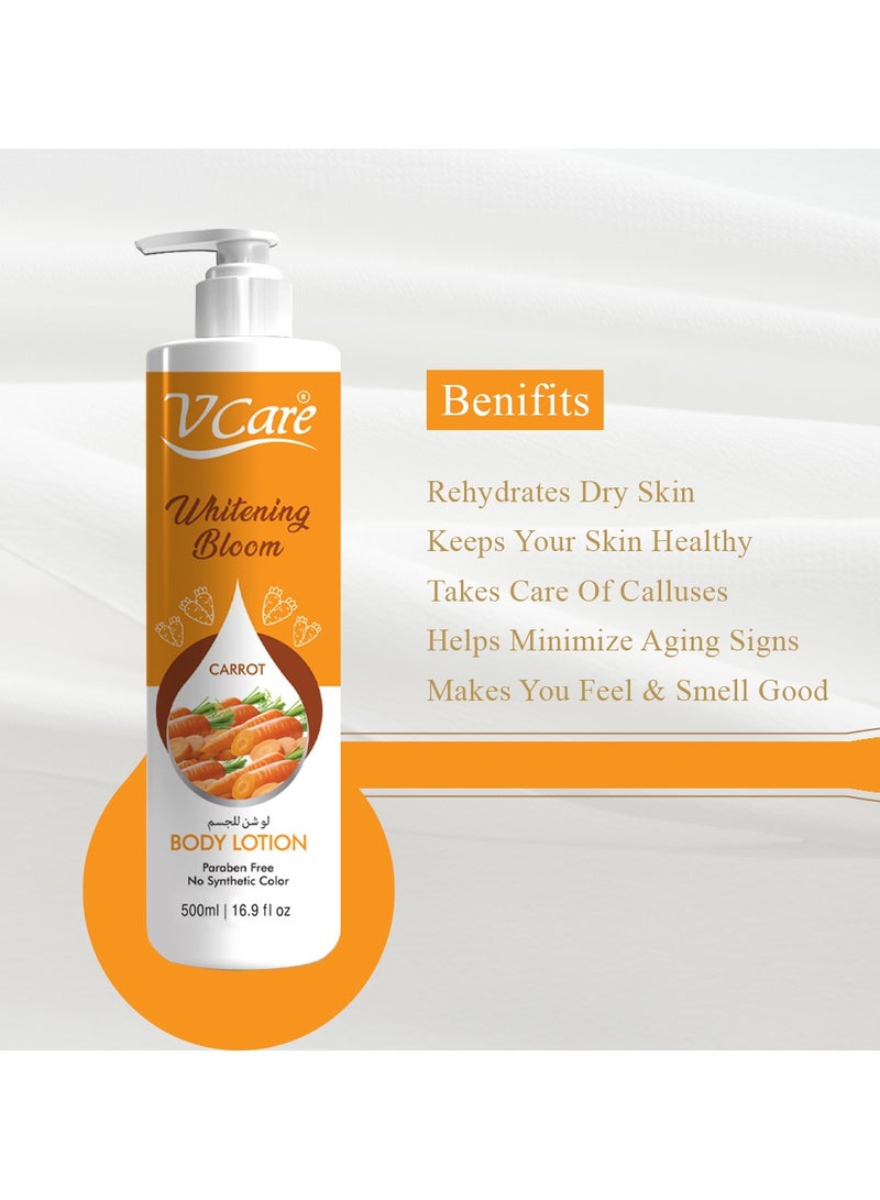 VCare V Care Carrot Extract Body Lotion - 500ml - Glowing Complexion & Deep Nourishment - Radiant Skin  - Image 4