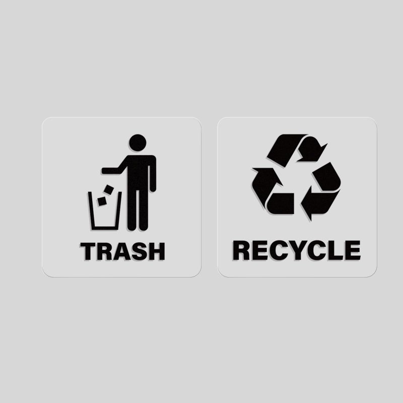 YIKIADA 10 Pack Recycle and Trash Square Stickers 6 6 Inches Black Vinyl Transparent Recycling Bin Decals Self Adhesive Waterproof UV Resistant Sign for Garbage Cans Home Business - Image 2