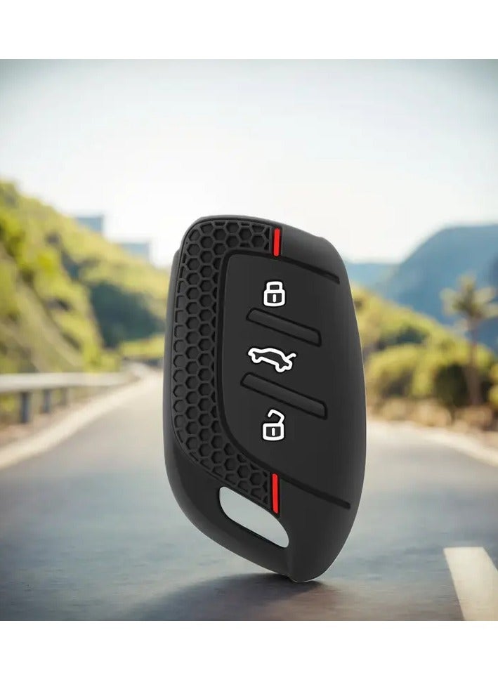 غطاء مفتاح السيارة من السيليكون – حافظة واقية متينة لمفاتيح سيارات MG وRoewe تشمل MG4، MG5، MG6، MG3، MG7، ZS EV، HS، EHS، ZX GT وRoewe RX3، RX5، RX8، ERX5، I5، I6 - Image 3