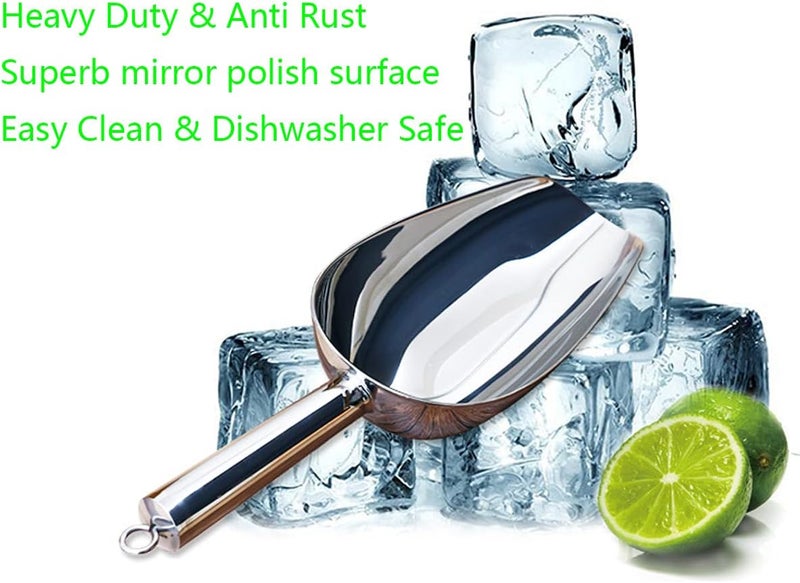 Kenbutsu مغرفة ثلج من الفولاذ المقاوم للصدأ NONEBSR بسعة 8 أونصات، مغارف طعام معدنية صغيرة للمطبخ والبار والحفلات والزفاف، متينة وتحمل الاستخدام الثقيل، آمنة للغسل في غسالة الأطباق - Image 4