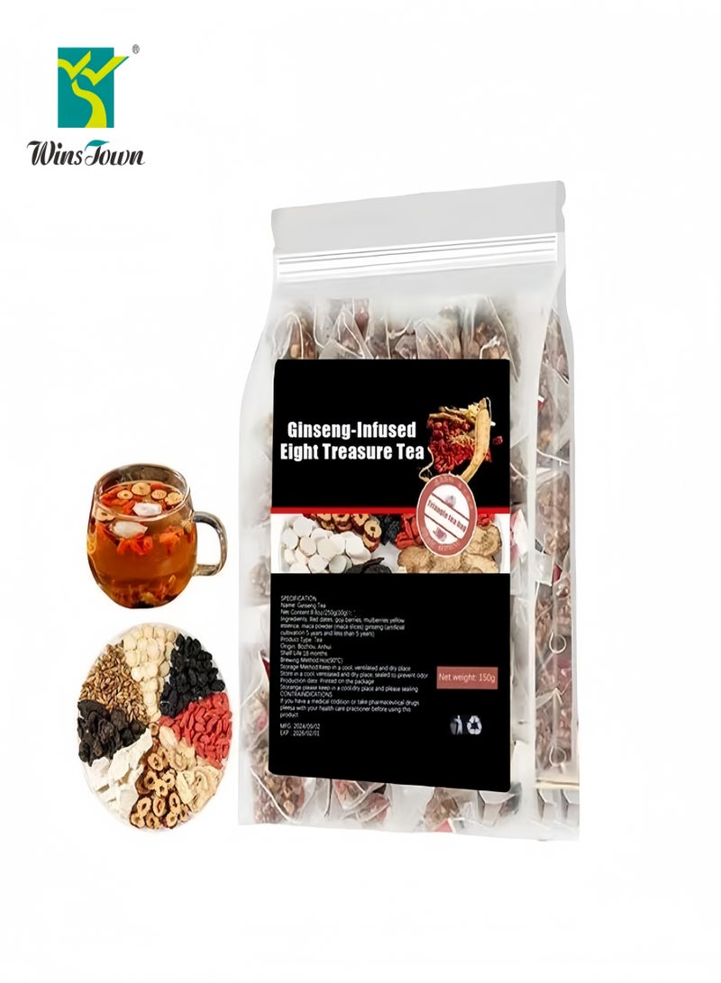 Wins Town Premium Ginseng Nourishing Blend *Renewal Tea Formula with 8 Treasured Botanicals*   A holistic kidney-cleansing detox tea suitable for all genders.   (20 tea bags per pouch • 8 precious ingredients) - Image 1